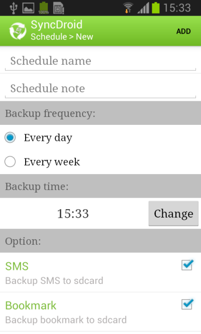 Android Backup Schedule