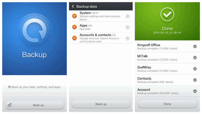 Backup Xiaomi Mi 8 with Backup App