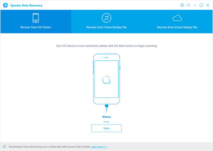 connect iphone se 2020 to syncios ios data recovery