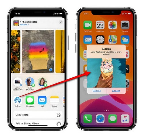 use airdrop to transfer photos between iPhone11 and iPad