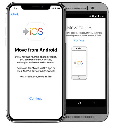  Move to iOS setup on an doroid phone