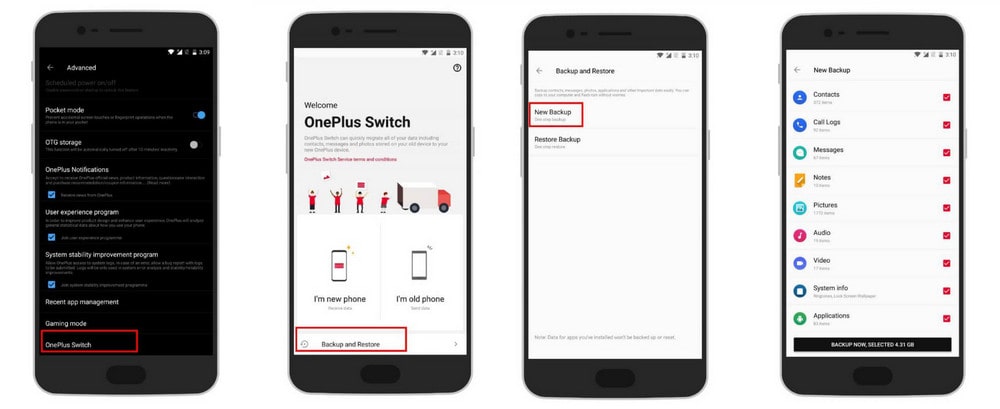 OnePlus 7T backup and restore 