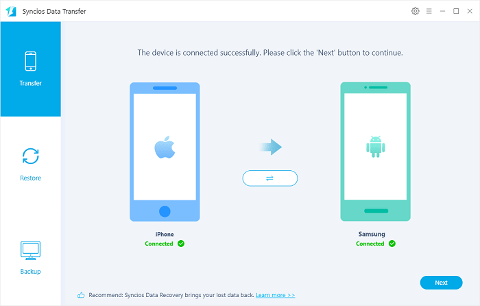 transfer data between iphone and samsung