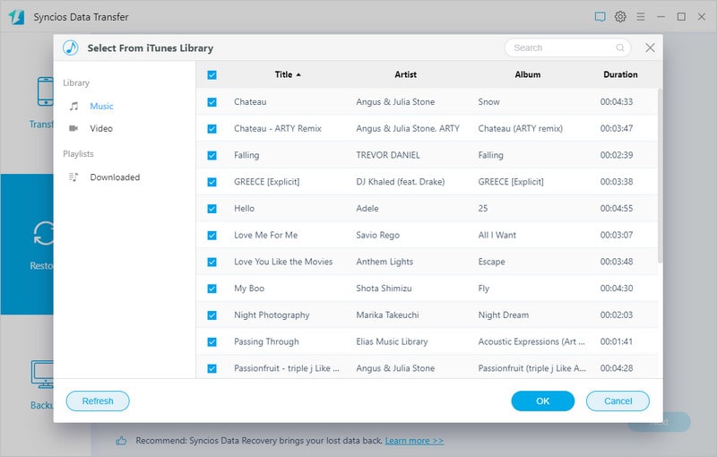 copy itunes library to iphone 12