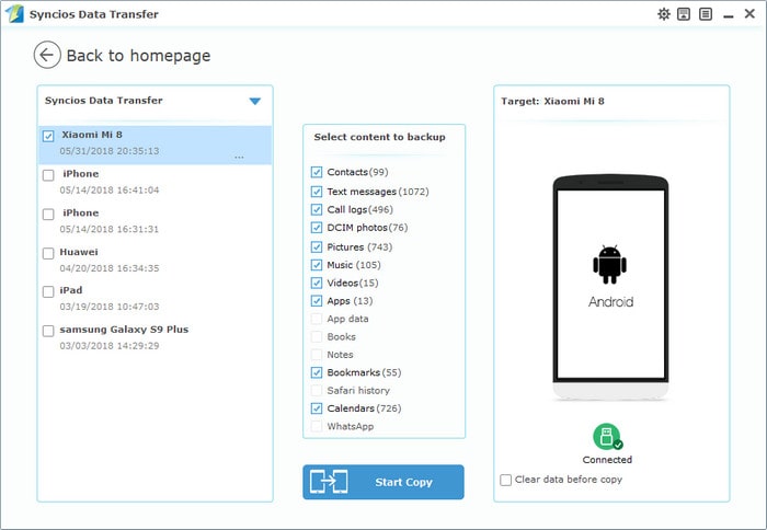 restore data to Xiaomi Mi 8