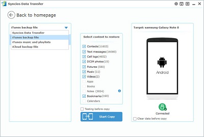 restore samsung galaxy note 9 from iTunes backup file