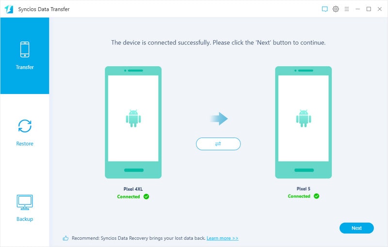 transfer data between google pixel 3/3A/4/4A and pixel 5