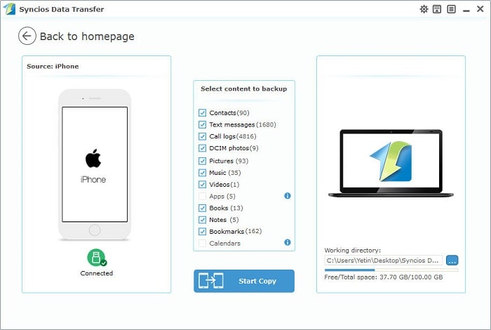 backuptrans android iphone data transfer