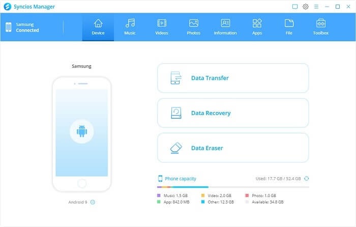 connect samsung galaxy s21 to mananger