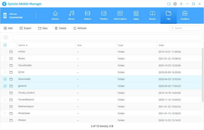 manage iphone android file system