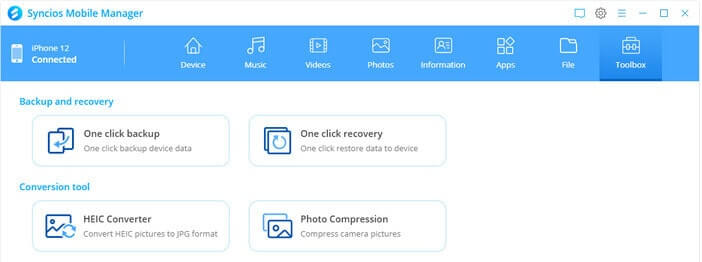 one-click backup and one click restore