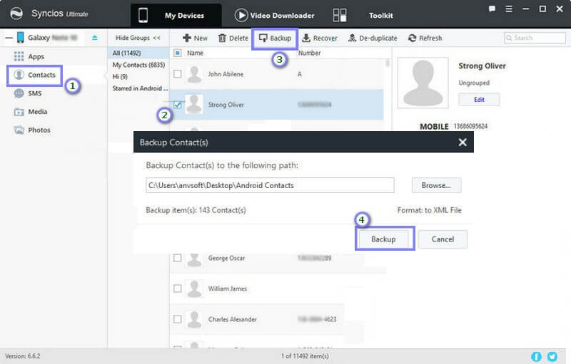 backup samsung galaxy z flip contacts to pc