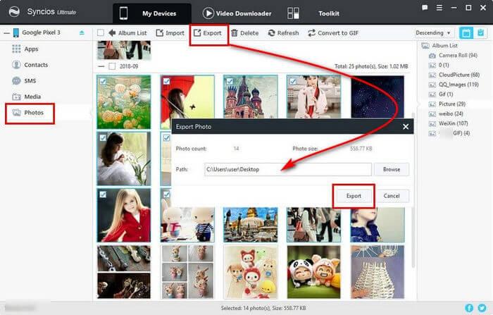 Sync Photos from Google pixel 3 to Computer