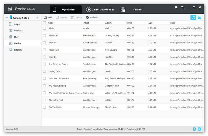 import music from computer to Samsung Galaxy Note 8