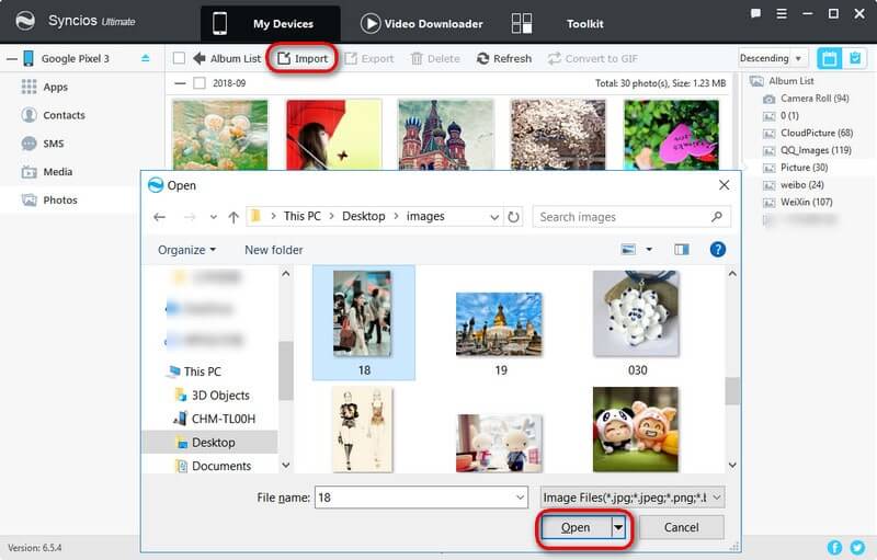 Import Photos from Computer to Google Pixel 3/3 XL