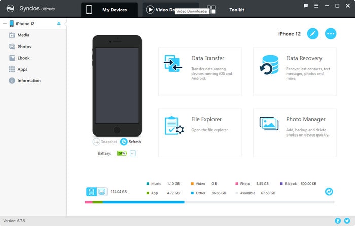 connect iphone to syncios mobile manager