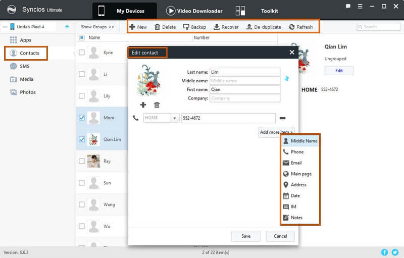 selectively transfer data to pc