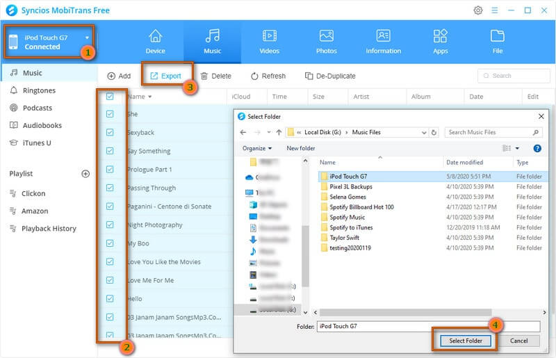export ipod music to pc